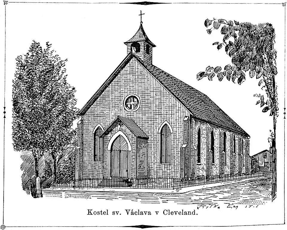 Kostel sv. Václava v Cleveland.