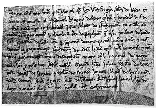 Deed of the time of King John