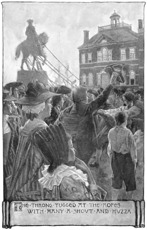 The Throng Tugged At The Ropes With Many A Shout And Huzza