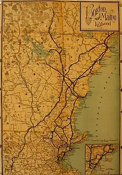 Map of the Boston and Maine Railroad, not dated