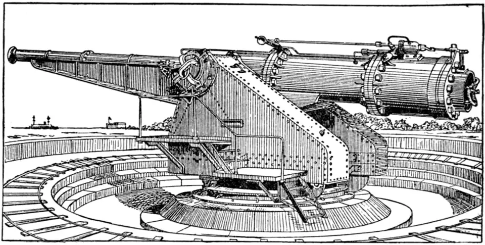 Dynamite gun, mounted at Sandy Hook, New York Harbour.