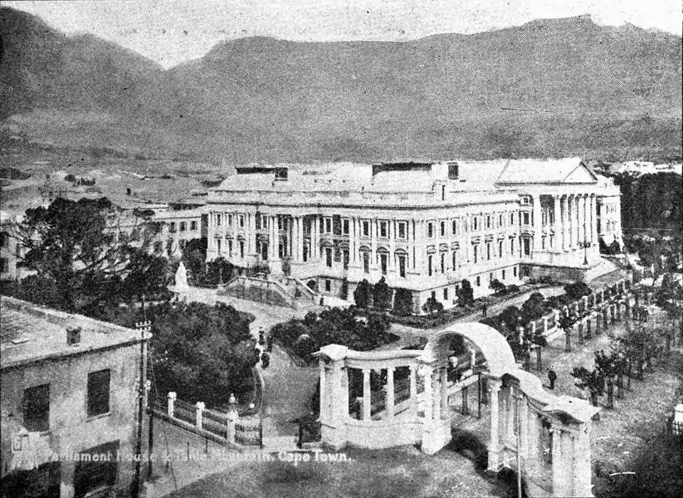 Parliament House with Table Mountain in the background, Cape Town.