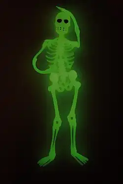 A green skeleton