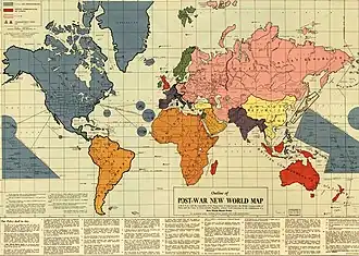 Outline of the Post-War New World Map. Published 1942, Philadelphia, PA