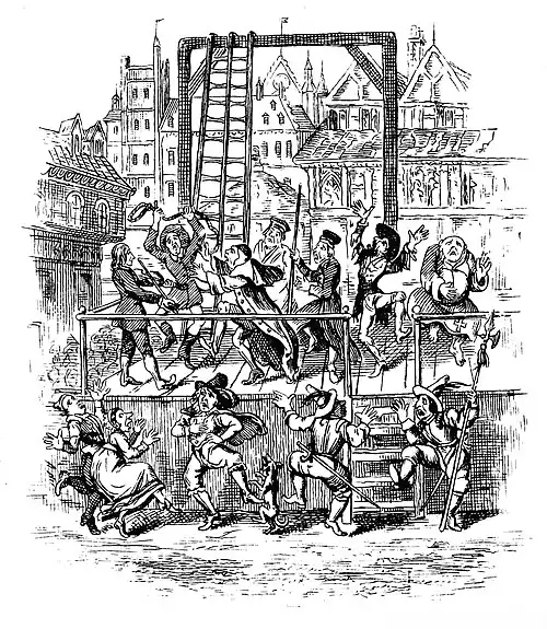 Gallows' scene from "The Jew in the Bush"