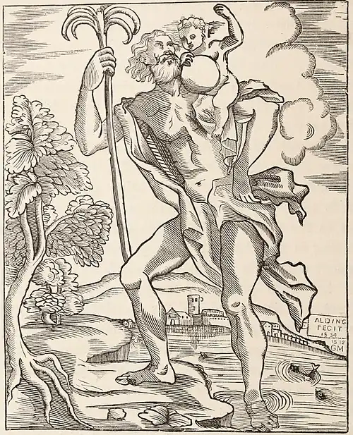 Fig. 56.—St. Christopher. From a Venetian print