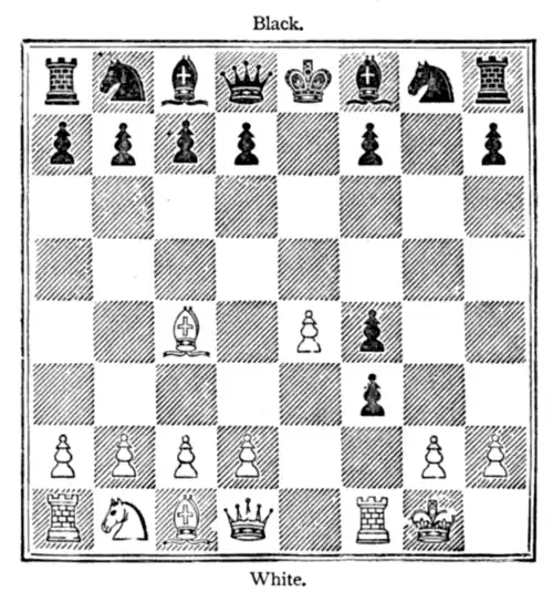 Fig. 12. [Position after Black's 5th Move.]