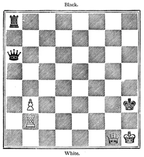 Fig. 13. [Black to Move and Draw.]