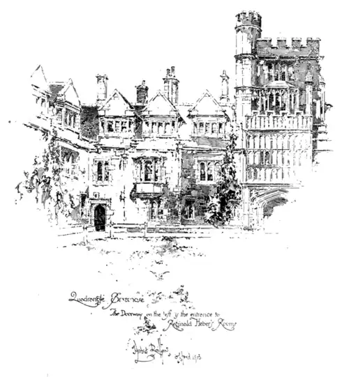 Quadrangle, Brazenose. The doorway on the left is the entrance to Reginald Heber's.