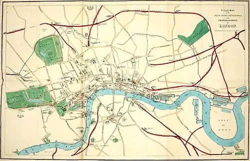 A Clue-Map to the Principal Buildings and Thoroughfares of London.