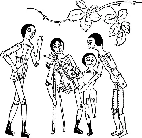 They were a battered quartette, with but half a dozen legs, and not so many arms among them