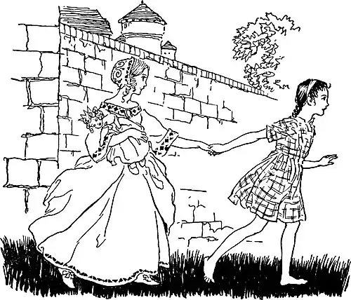 until they came out upon the Queen’s lawn in front of the palace