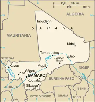 map of Mali
