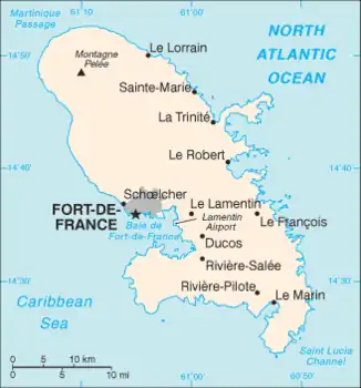 map of Martinique