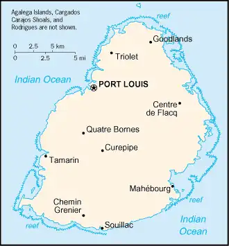 map of Mauritius