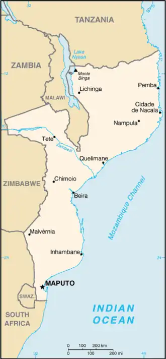 map of Mozambique