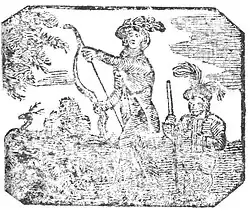 Title page woodcut from 'My Nanie O', an undated chapbook printed in Stirling