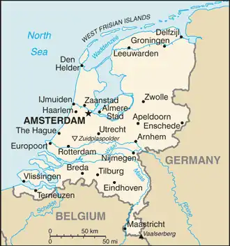 map of Netherlands