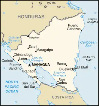 map of Nicaragua
