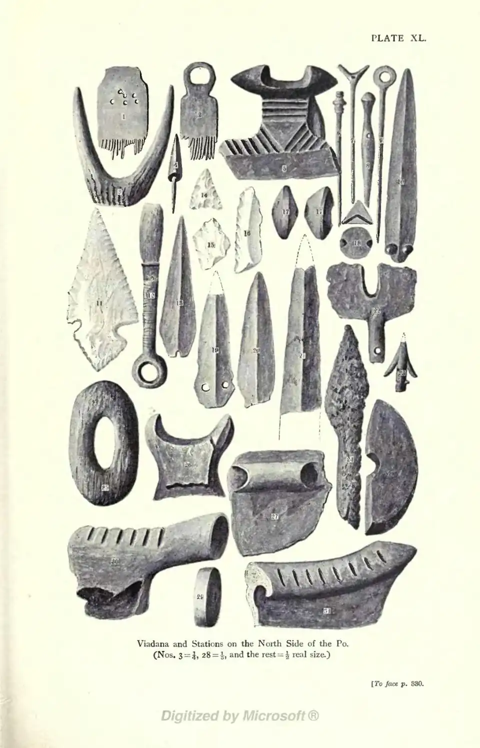 Viadana and Stations on the North Side of the Po. (Nos. 3 = ¼, 28 = ⅓, and the rest = ½ real size.) [To face p. 330.