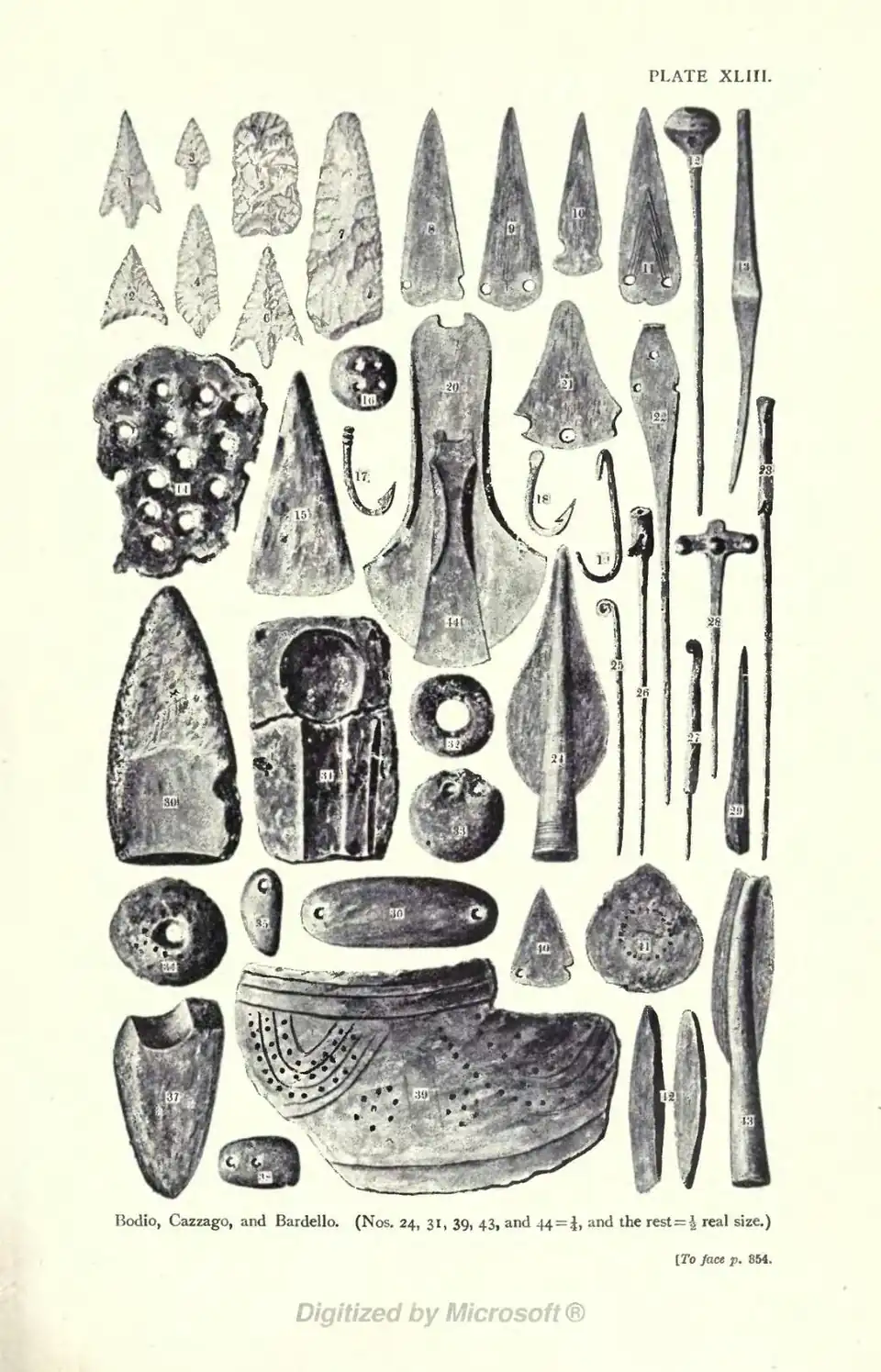 Bodio, Cazzago, and Bardello. (Nos. 24, 31, 39, 43, and 44 = ¼, and the rest = ½ real size.) [To face p. 354.