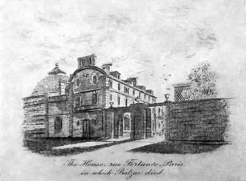 The House, rue Fortunée, Paris, in which Balzac died.