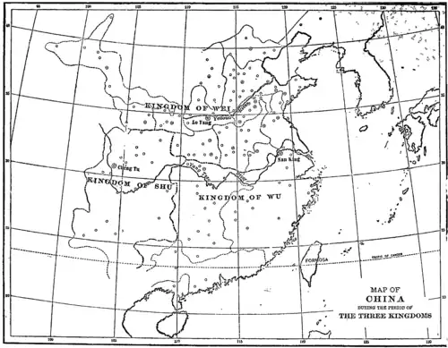 Map of China during the period of the three kingdoms