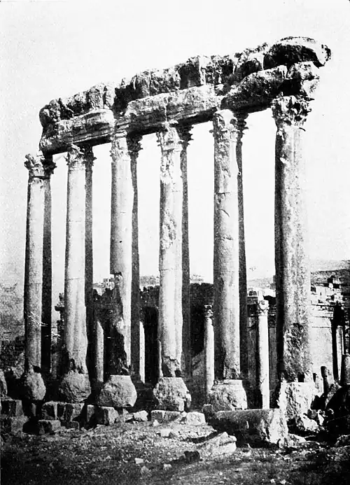 The six great columns and the Temple of Bacchus