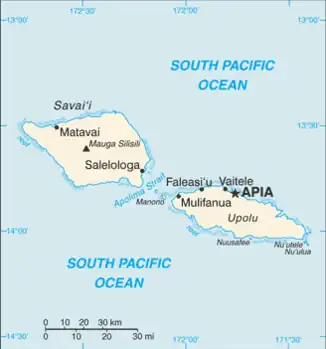 map of Samoa