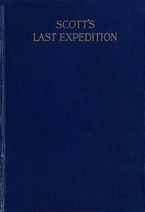Book cover with the text Scott's Last Expedition