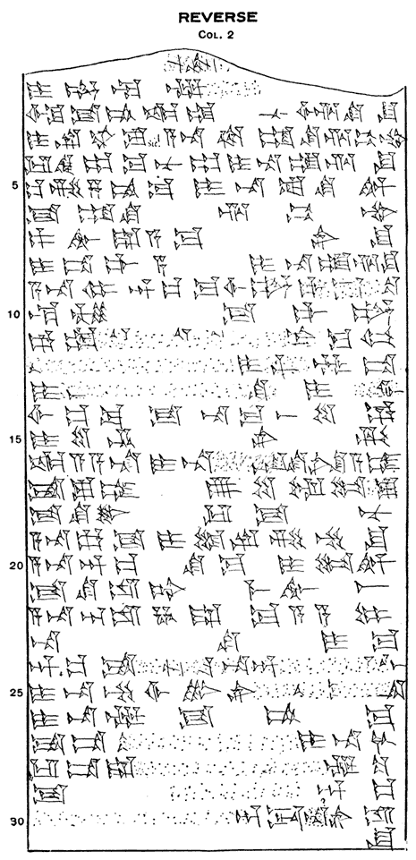 Sketch of the Pennsylvania Tablet, reverse, column 2