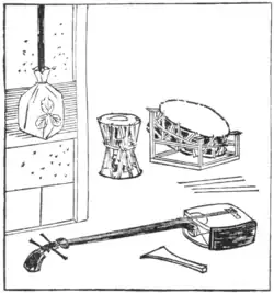 THE “SAMISEN” AND THE DRUMS.
