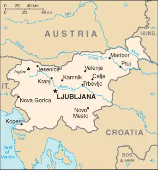 map of Slovenia