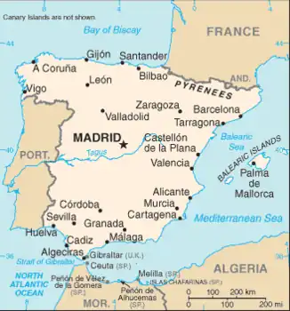 map of Spain