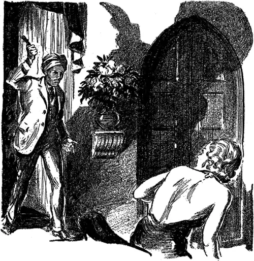 Ram Singh stepping through the open window.