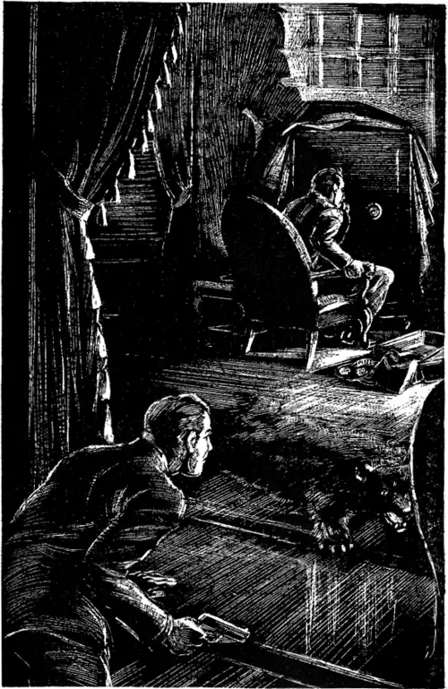 Richard Wentworth lying in the hall, listening to Dr. Quornelle talking on the telephone.