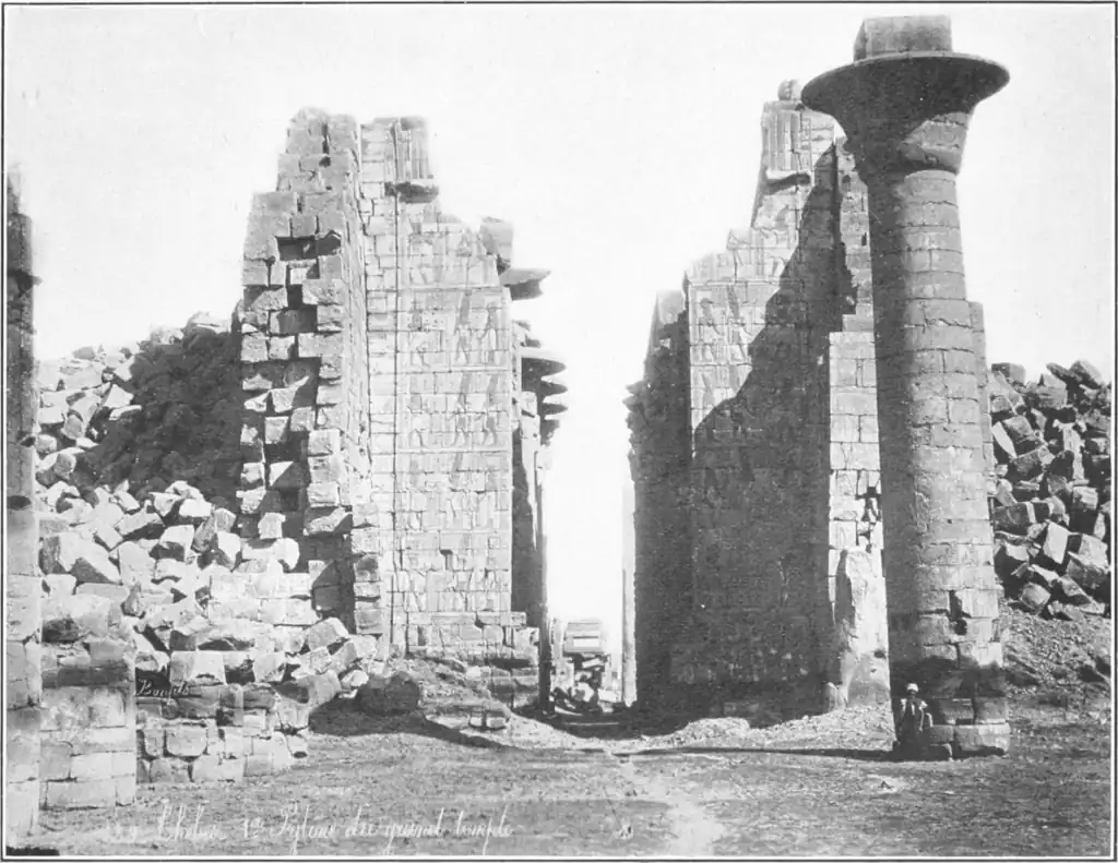 A photograph of the Temple of Thebes