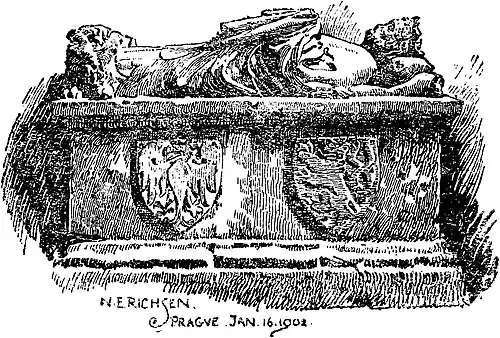 N. Erichsen. Prague Jan. 16. 1902. Tomb of Ottokar I.