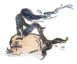 Susan and the Mermaid - Mer-lady drying her hair (corrected).jpg