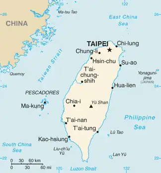 map of Taiwan