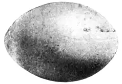 Bluish white, stained