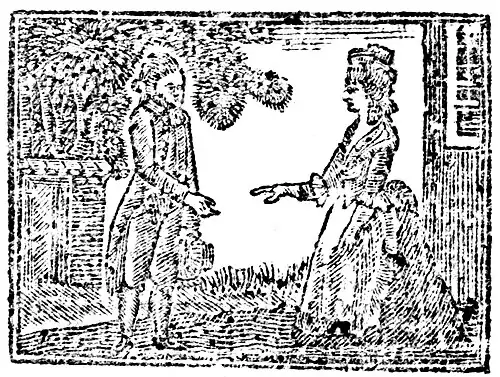 Title page woodcut from 'The Contented Wife, with the Husband's Answer', a chapbook printed in Glasgow in 1802