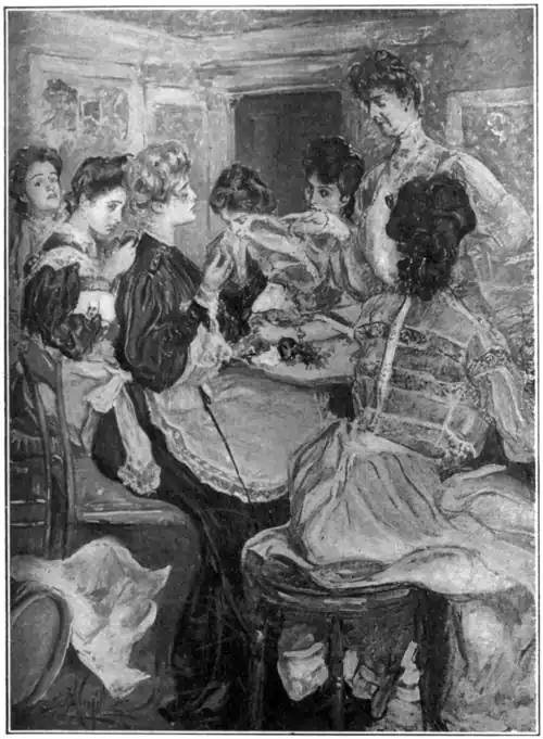 "Look at those spangles, Miss Bart,—every one of 'em sewed on crooked."