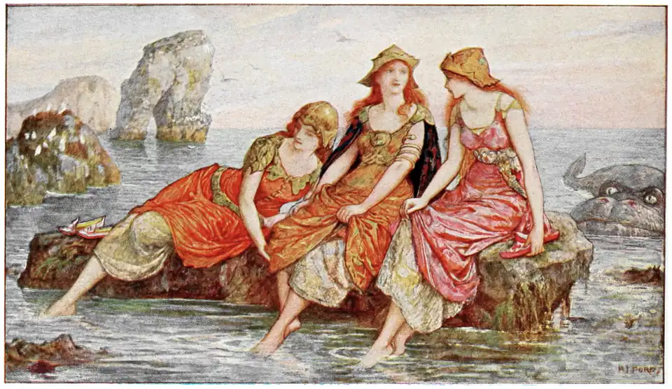 The Three Maidens Sitting on the Rocks