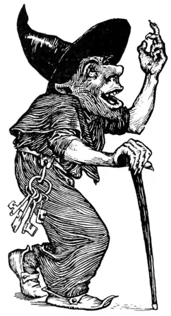 black ans white illustration of a witch calling up at the sky.