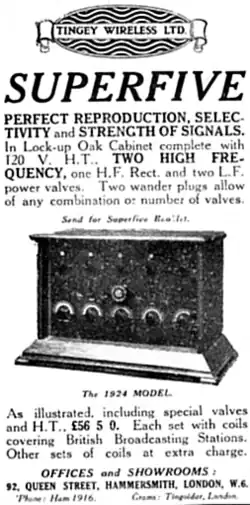 Superfive receiver, by Tingey Wireless Ltd.