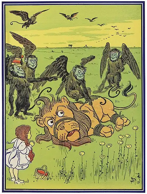 "The Monkeys wound many coils about his body."