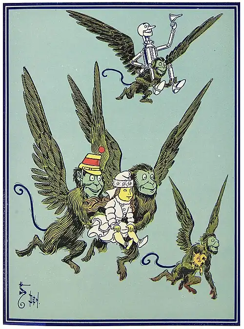"The Monkeys caught Dorothy in their arms and flew away with her."