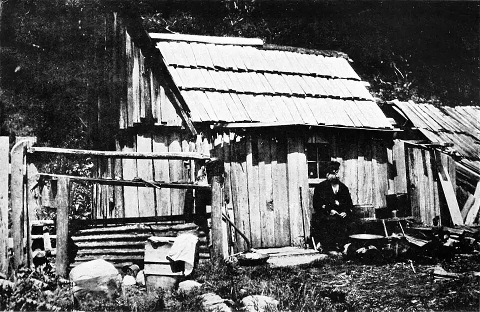 A ramshackle hut, home of a "Hatter"