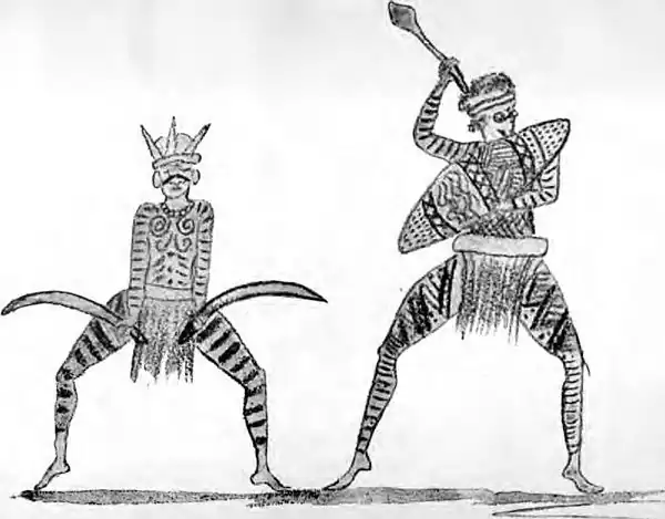 Two natives preparing for a corroboee